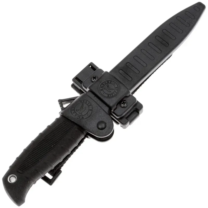 Туристический нож Кизляр Таран сталь AUS-8 черный, рукоять эластрон Черный/ножны АБС