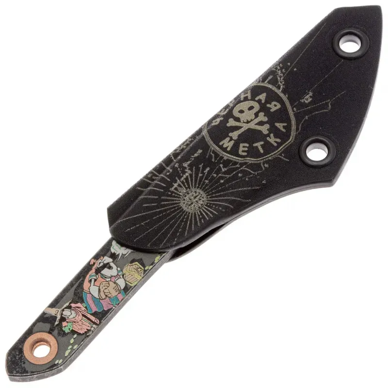 Нож N.C. Custom киридаши Остров Сокровищ blackwash сталь AUS-8