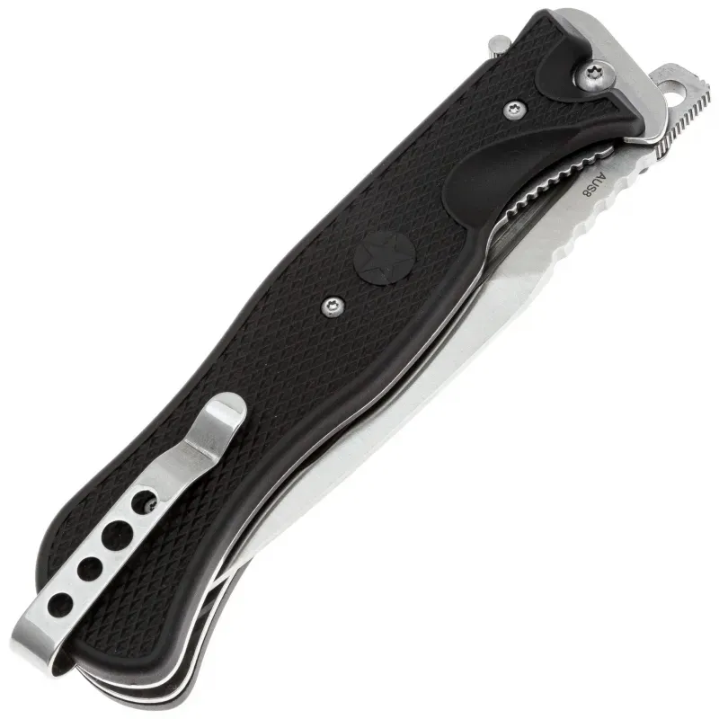 Складной нож НОКС Офицерский-С сталь AUS-8, рукоять Black ABS