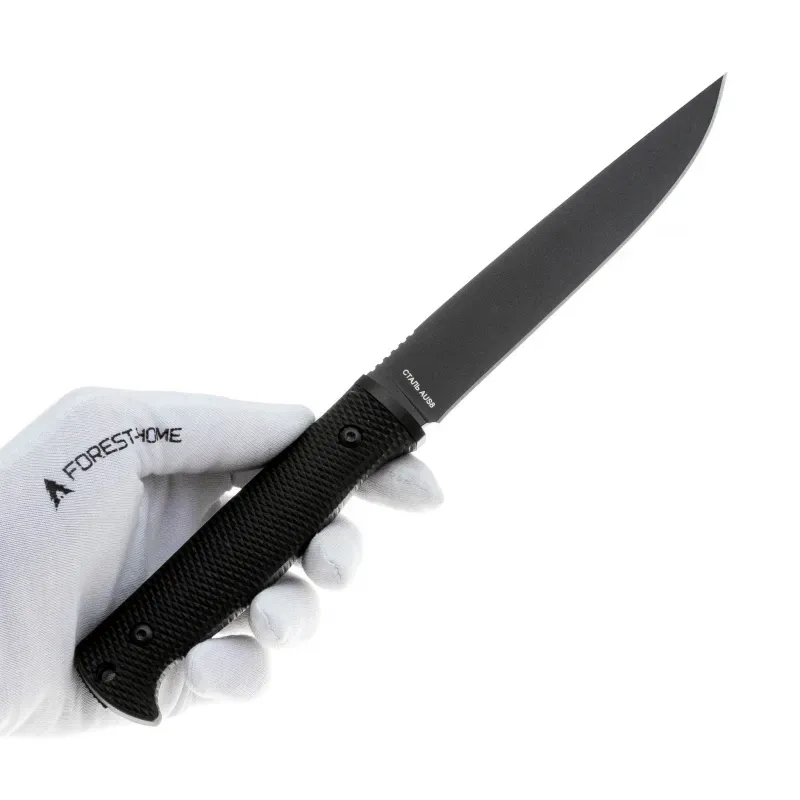 Туристический нож НОКС Кмет Blackwash сталь AUS-8, рукоять черная резина