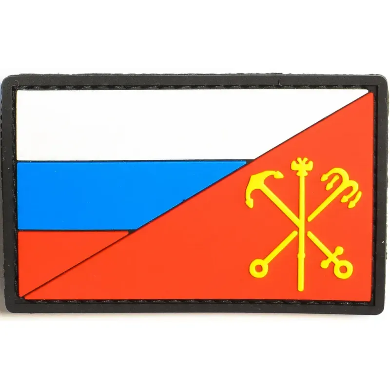 Нашивка, патч "Триколор СПБ" ПВХ тактическая с липучкой.