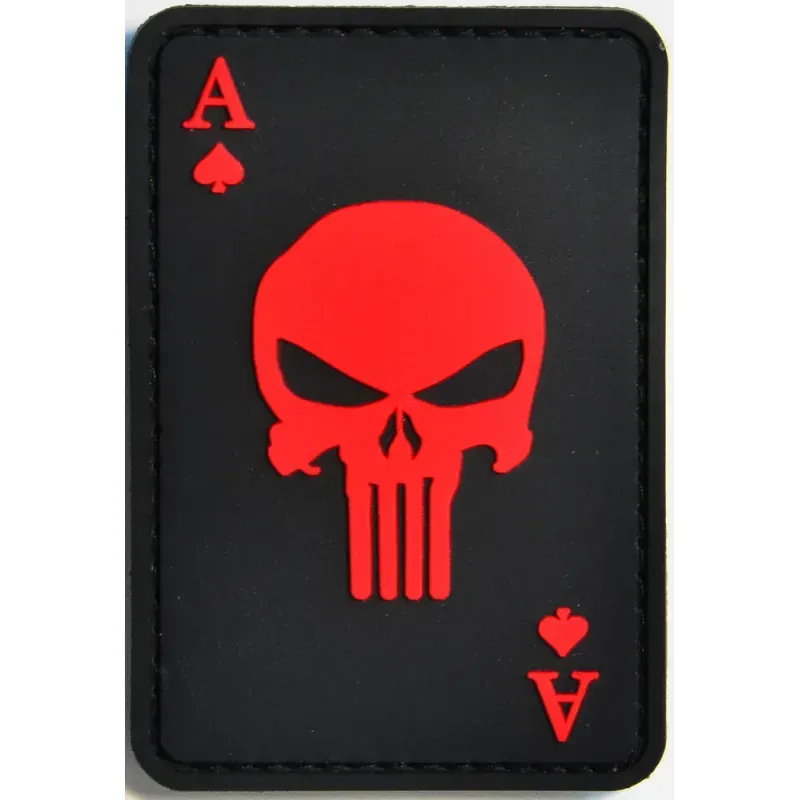 Нашивка, патч "Туз череп" ПВХ тактическая с липучкой.