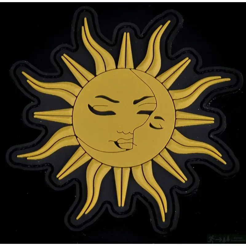 Нашивка, патч "Солнце и Луна" ПВХ тактическая с липучкой.