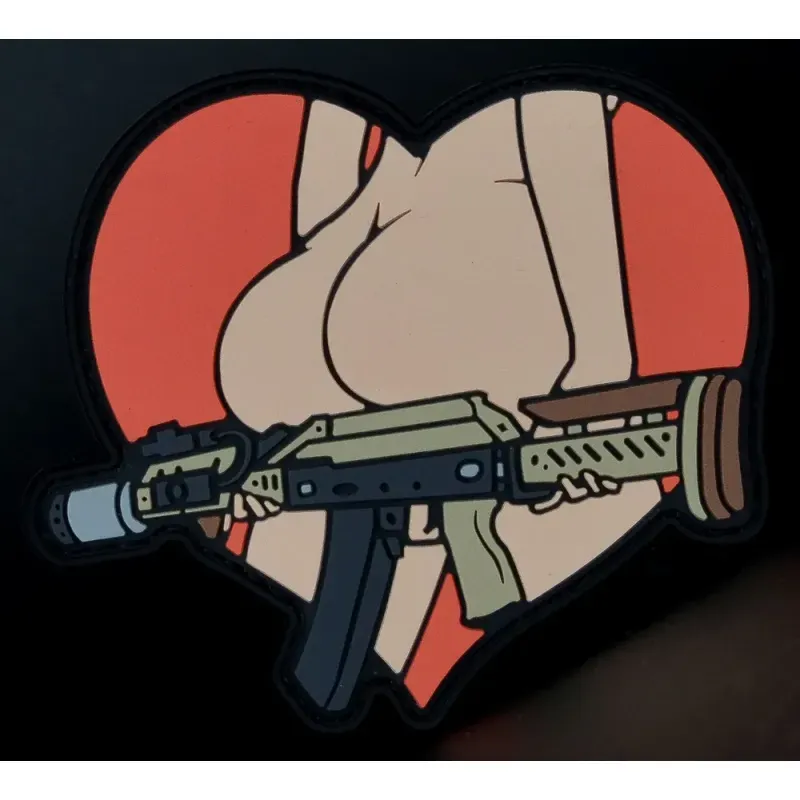 Нашивка, патч "Валентинка, Back" ПВХ тактическая с липучкой.