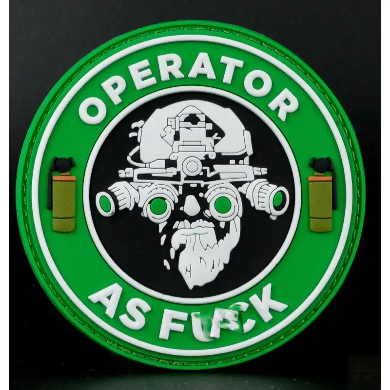 Нашивка, патч "Operator as FCK" ПВХ тактическая с липучкой.