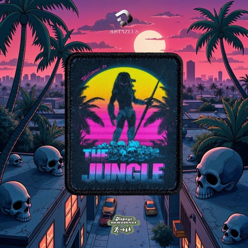 Нашивка, патч "Welcome to the jungle" тактическая с липучкой.
