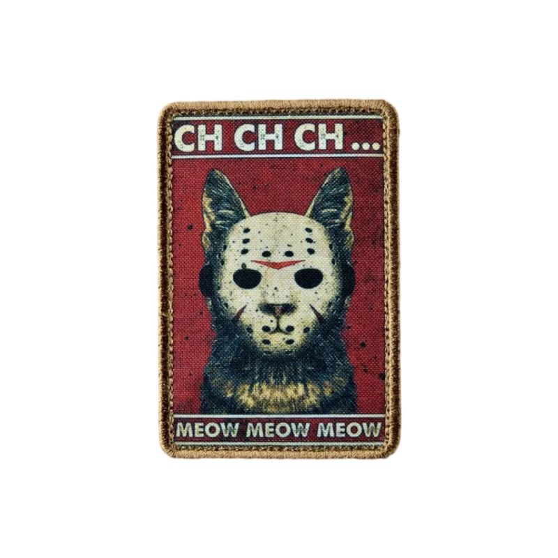 Нашивка, патч "мяу мяу мяу" тактическая с липучкой.