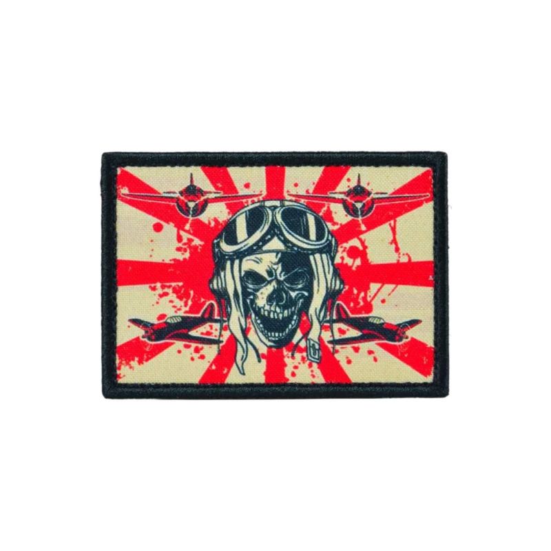 Нашивка, патч "Череп Камикадзе" тактическая с липучкой.