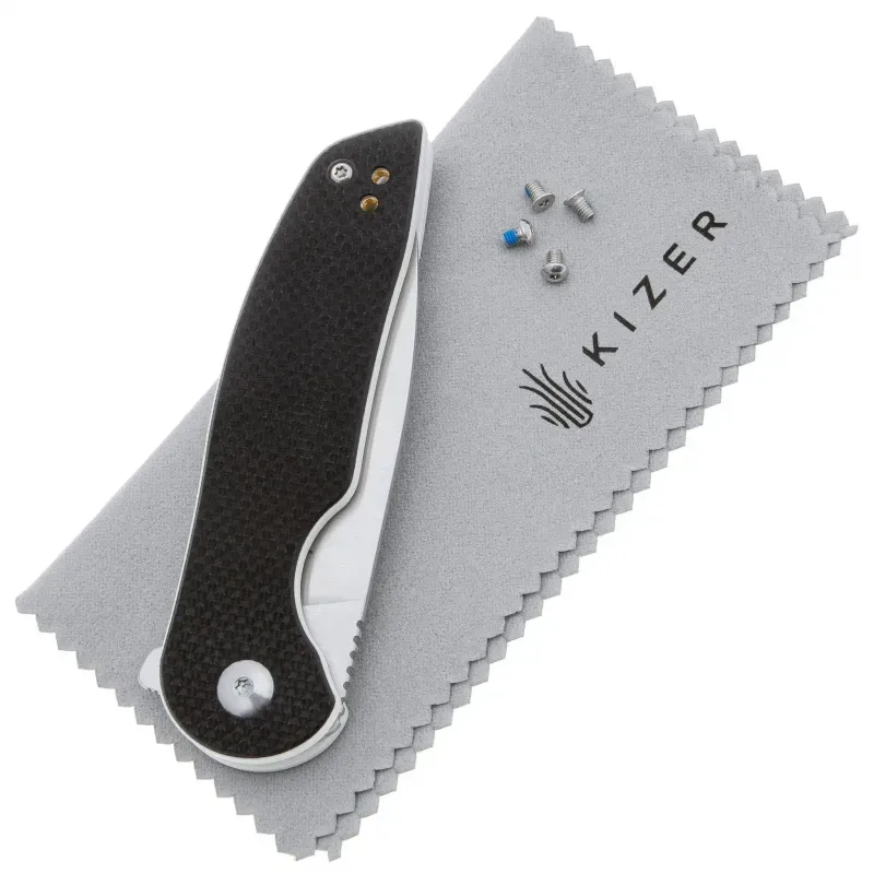 Складной нож Kizer Sidekick сталь 9Cr18MoV Satin, рукоять Black/White G10