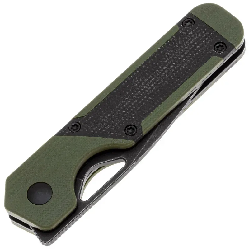 Складной нож Kizer Mini Militaw black сталь Nitro-V, рукоять Green G10/Black Micarta