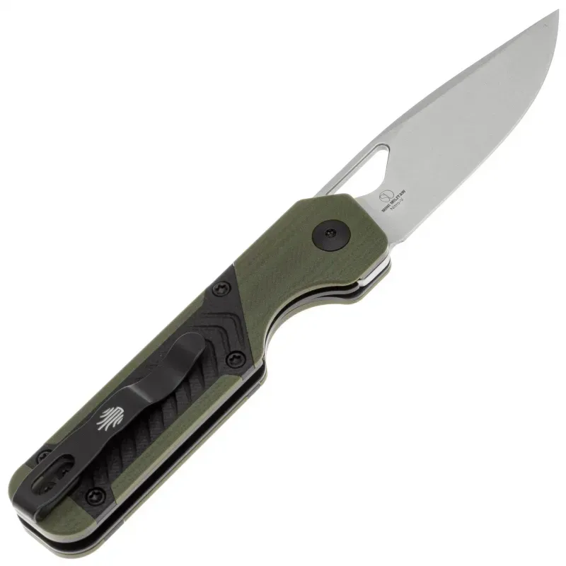 Складной нож Kizer Mini Militaw сталь Nitro-V, рукоять Green G10/Black Geometric Pattern G10