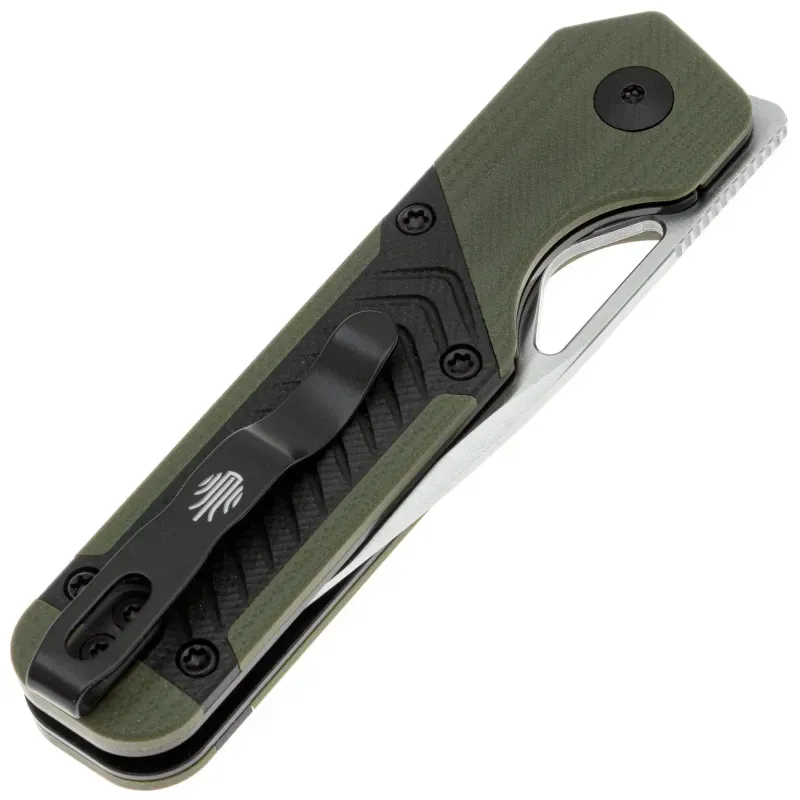 Складной нож Kizer Mini Militaw сталь Nitro-V, рукоять Green G10/Black Geometric Pattern G10