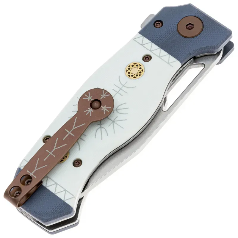 Складной нож Reptilian Север-01 сталь VG-10, рукоять White/Blue G10