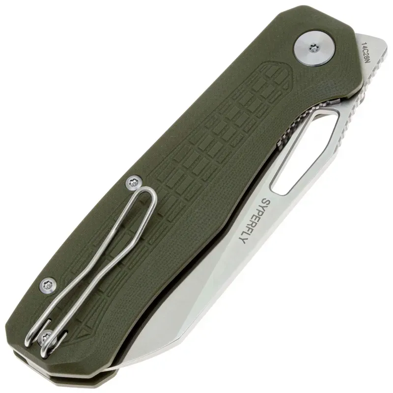 Складной нож Ironfly Syperfly satin сталь 14C28N, рукоять Green G10
