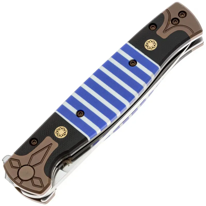 Складной нож Steelclaw Хорс-03 сталь VG-10, рукоять White/Blue G10