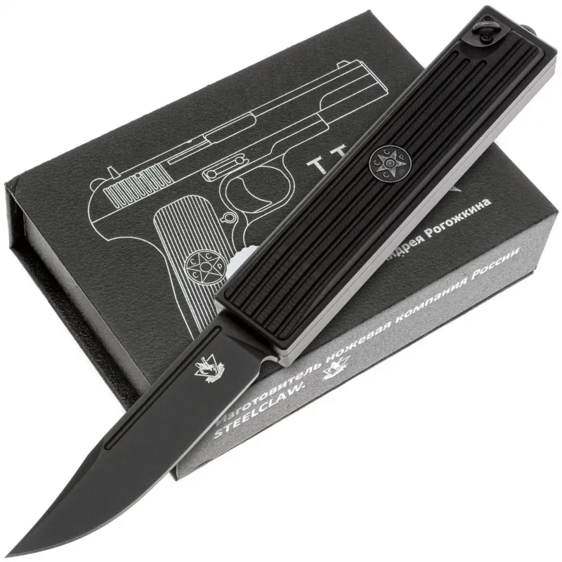 Автоматический нож Steelclaw TT-2 Black сталь D2, рукоять G10/алюминий
