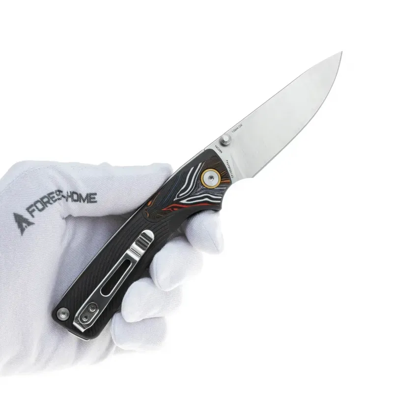 Складной нож SRM Dome satin сталь 14C28N, рукоять Dark grey G10/Gmascus