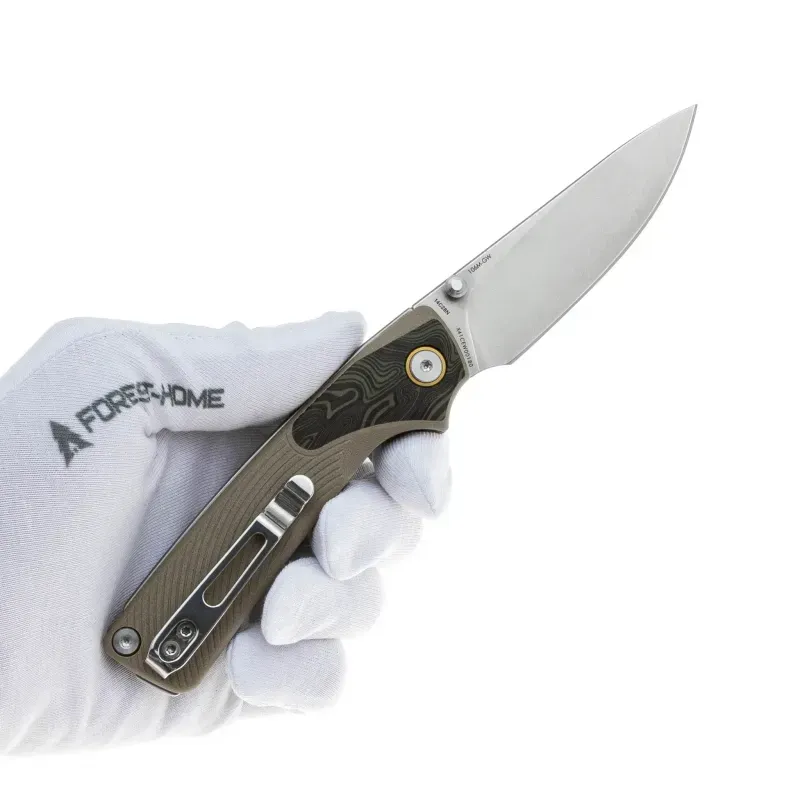 Складной нож SRM Dome beadblast сталь 14C28N, рукоять Desert G10/Gmascus