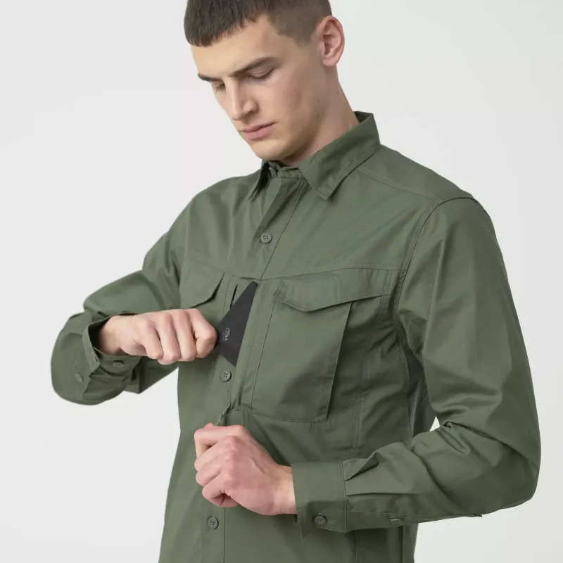 Рубашка тактическая Helikon-Tex Defender Mk2 с длинным рукавом, поликоттон рипстоп