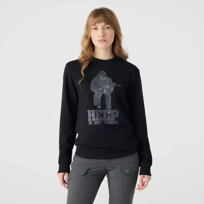 Свитшот с круглым вырезом с принтом «Помощи не будет» (Crewneck (Help is not coming)) | Helikon-Tex