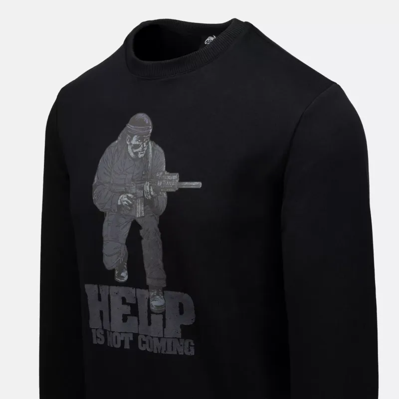 Свитшот с круглым вырезом с принтом «Помощи не будет» (Crewneck (Help is not coming)) | Helikon-Tex