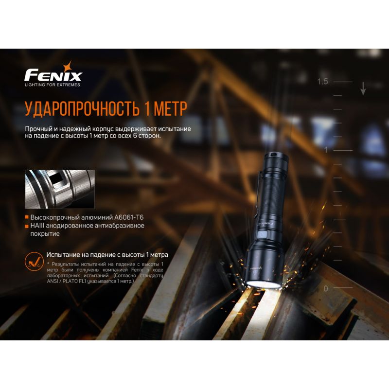 Фонарь Fenix индустриальный C7 серый 3000 люмен