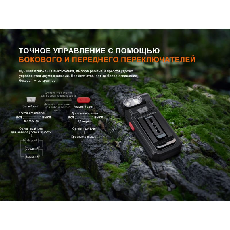Фонарь Fenix многофункциональный SW05R-RED с красной подсветкой, зеленый