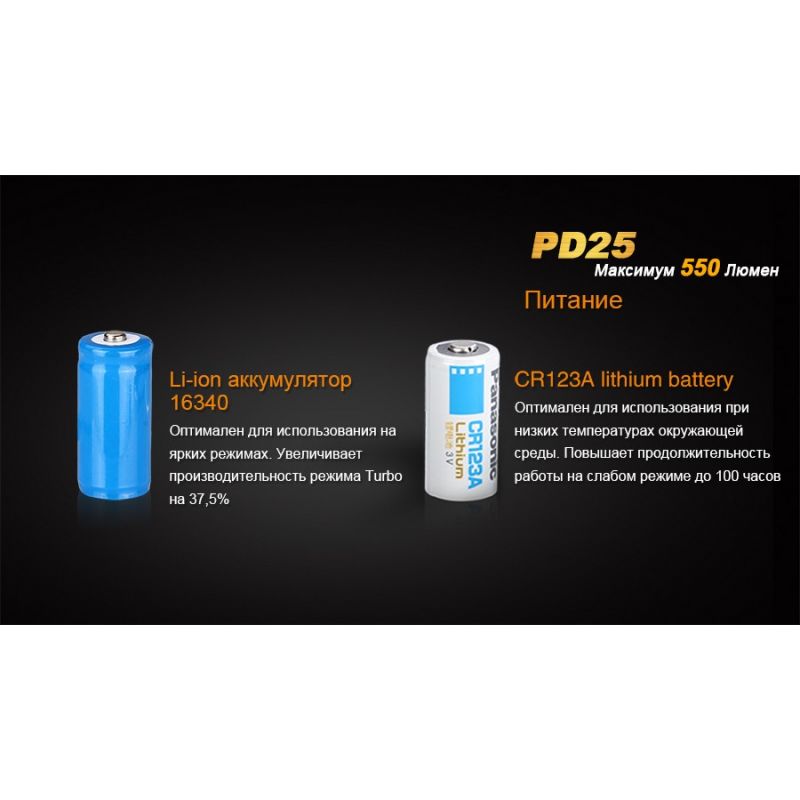 Фонарь Fenix тактический PD25 c аккумулятором, PD25Pr