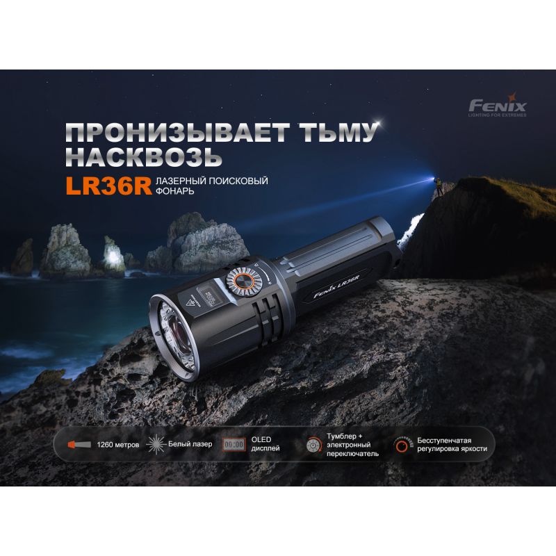 Фонарь Fenix поисковый LR36R 10000 люмен