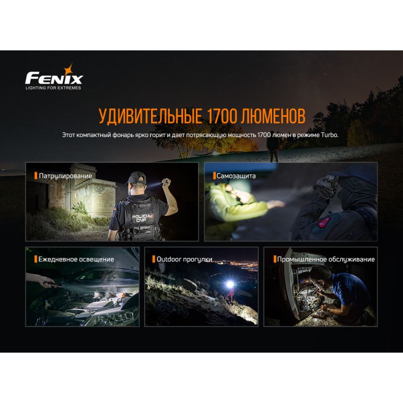 Фонарь Fenix тактический PD35 V3.0 зеленый 1700 люмен