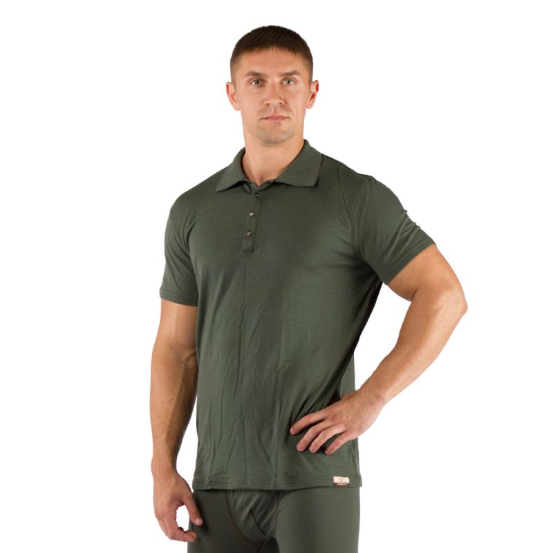 Футболка мужская DINGO/ кор. рукав/ шерсть 160/ зеленый / L, DINGO6262L