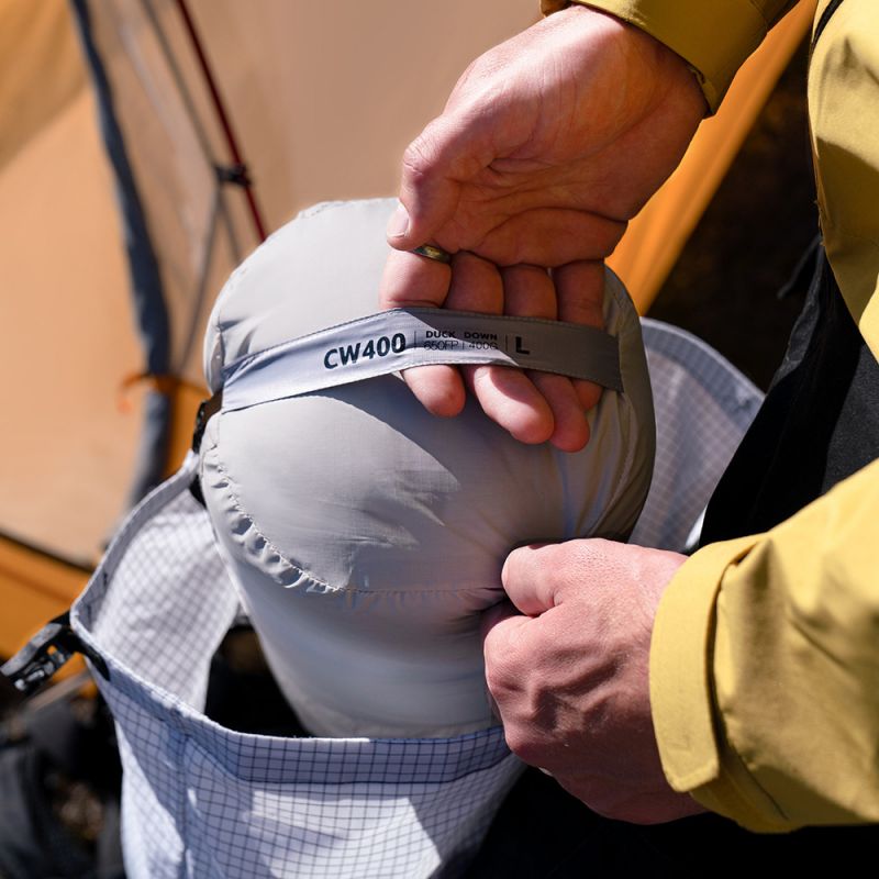 Спальный мешок Naturehike CW400 NH18C400-D с утиным пухом, размер L, серый