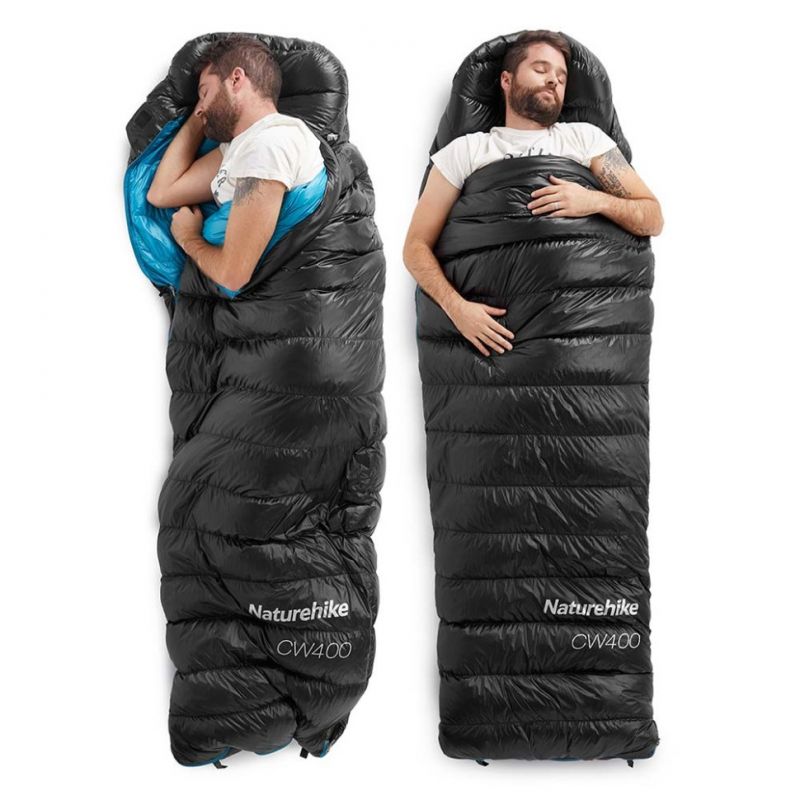 Спальный мешок Naturehike CW400 NH18C400-D с гусинным пухом черный размер L, 6927595761670