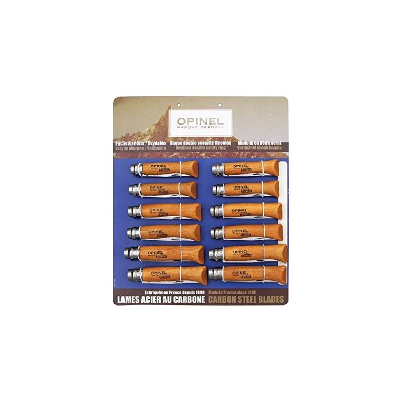 Набор-дисплей Opinel T085 из 12 ножей разных размеров из углеродистой стали, 182085