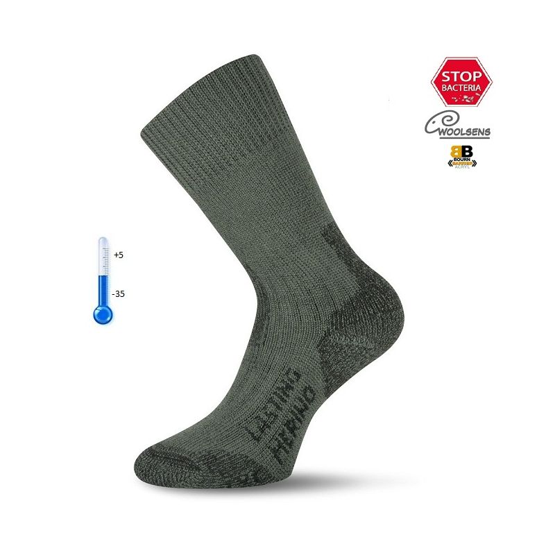 Носки Lasting TXC 620 wool+acryl зеленый, размер L (42-45)