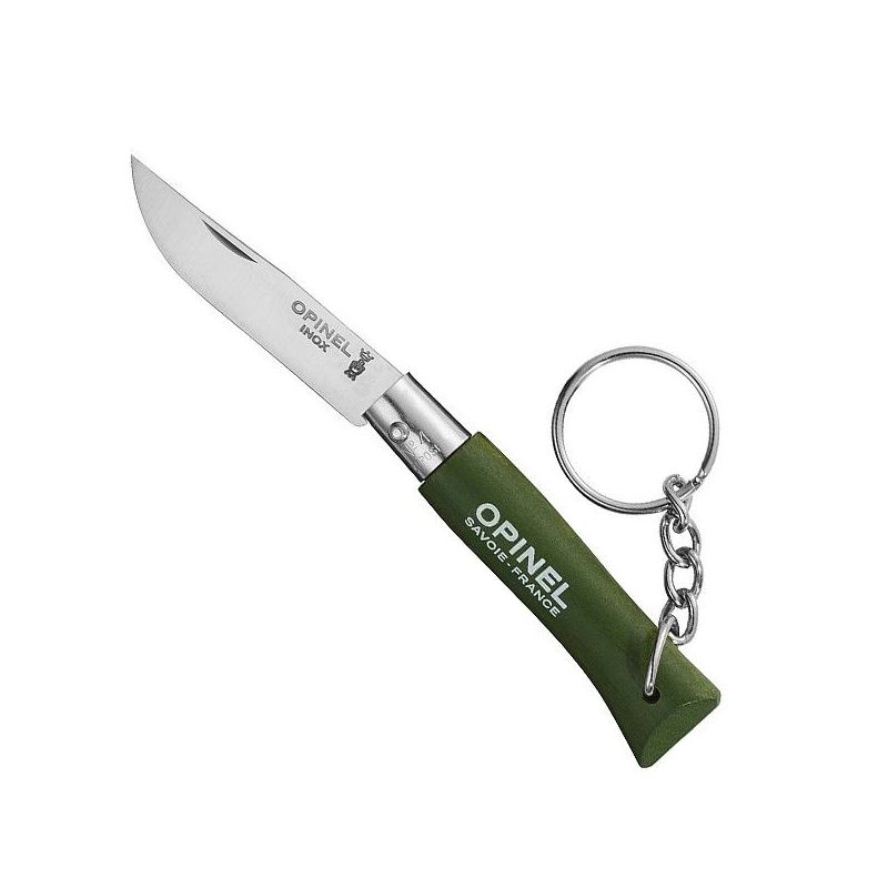 Нож-брелок Opinel №4, нержавеющая сталь, зеленый, 002054