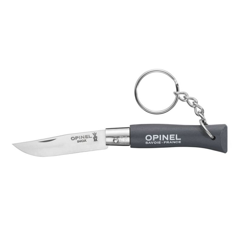 Нож-брелок Opinel №4, нержавеющая сталь, серый, 002056