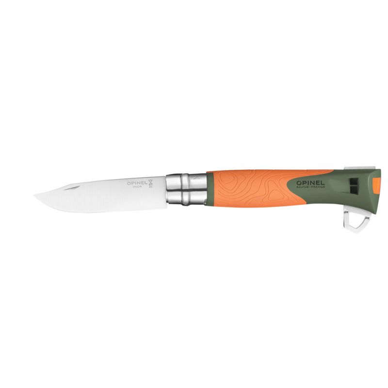 Нож Opinel №12 Explore c инструментом для удаления клещей, оранжевый, 002454