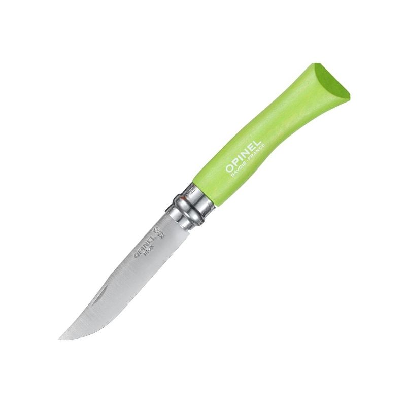 Нож Opinel №7, нержавеющая сталь, зеленый, 001425