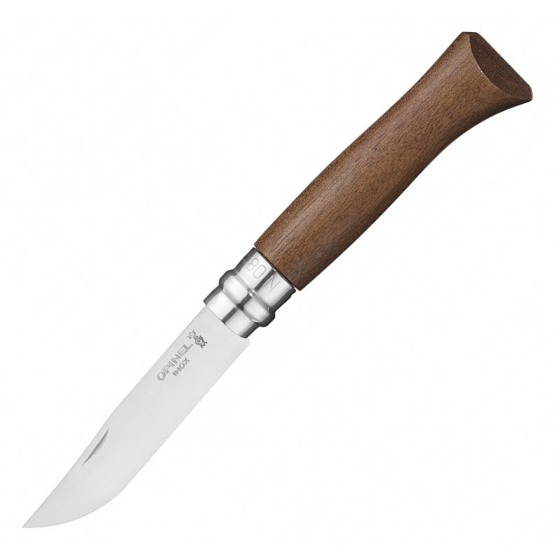 Нож Opinel №8, нержавеющая сталь, ореховая рукоять, 000648