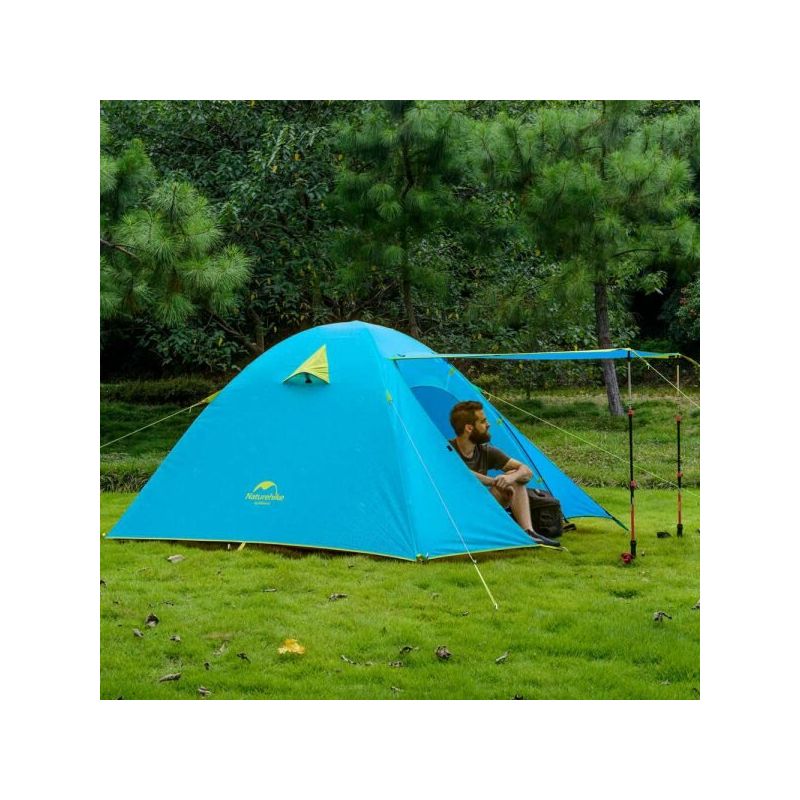 Палатка Naturehike P-Series NH18Z022-P 210T65D, двухместная голубая, 6927595729595