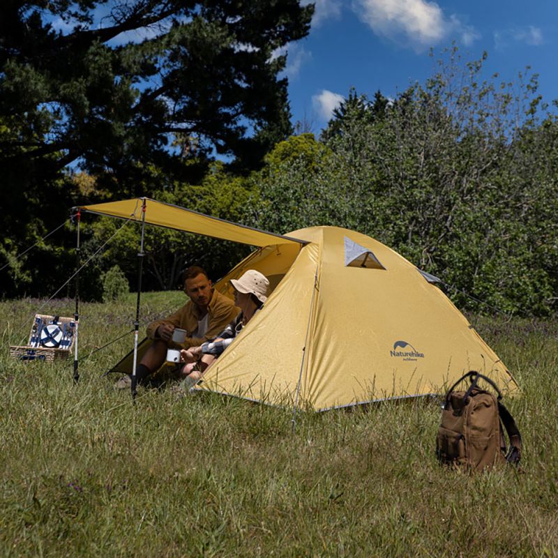 Палатка Naturehike P-Series NH18Z033-P 210T/65D, трехместная, серо-голубая, 6927595783634