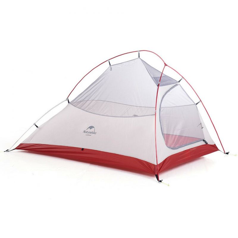 Палатка Naturehike Сloud up 2 NH17T001-T 20D двухместная с ковриком, серая, 6927595724668