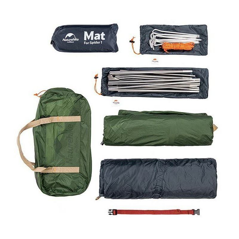 Палатка Naturehike NH18A095-D одноместная сверхлегкая с ковриком красная, 6927595701805