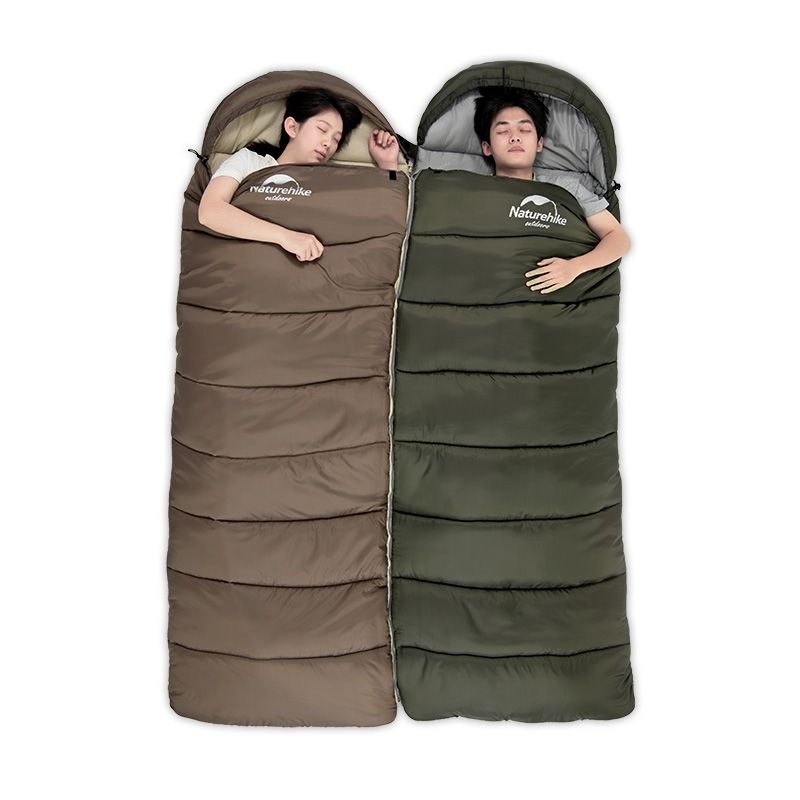 Спальный мешок Naturehike U Series Двойной хлопок осень-зима зелёный U350, 6927595767238 (молния справа)
