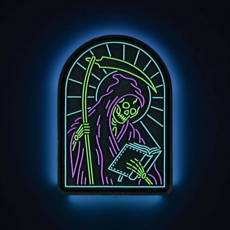 Нашивка, патч "Неоновая смерть" ПВХ тактическая с липучкой.